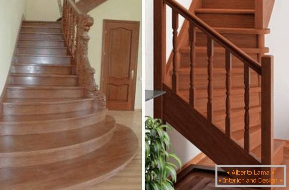 Jaké jsou dřevěné schody v soukromém domě - fotografie v různých stylech