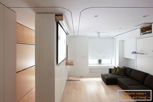Obývací pokoj multifunkční bytový transformátor v New Yorku