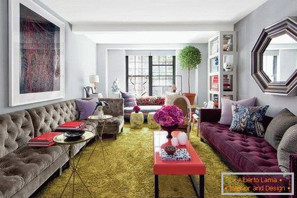 Krásné pohovky v designu obývacího pokoje 2015