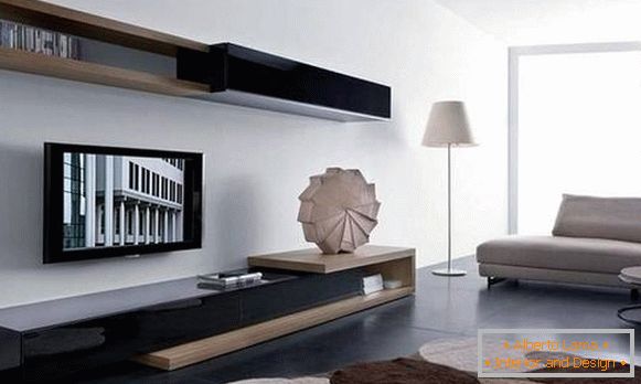 moderní modulární stěny v obývacím pokoji, foto 16