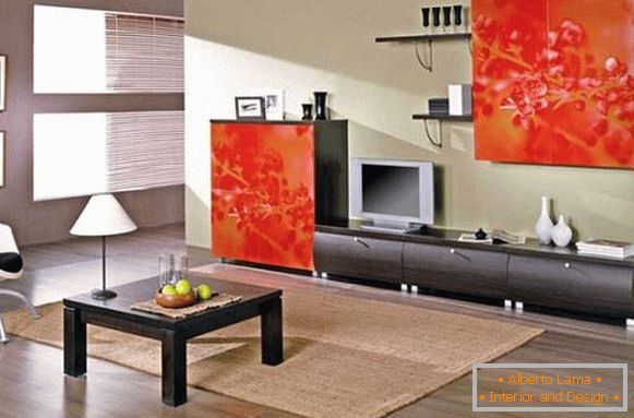 moderní modulární stěny v obývacím pokoji, foto 17