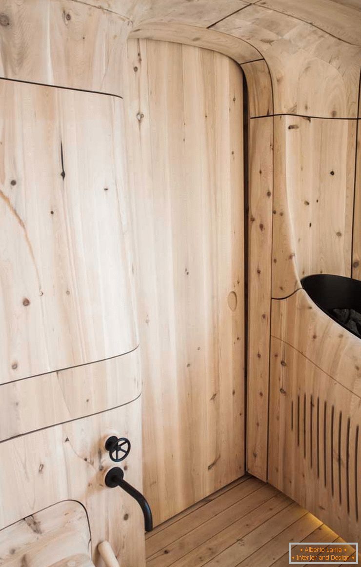 Interiér sauny z dílny PARTISANS