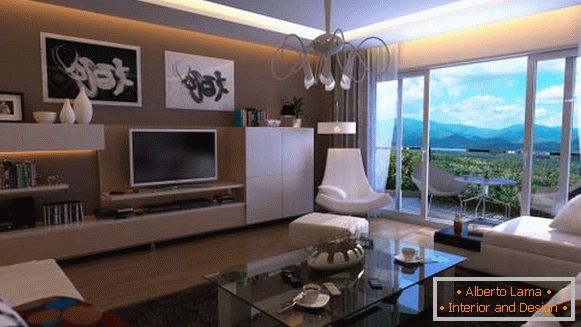 Luxusní obývací pokoj ve světlých barvách