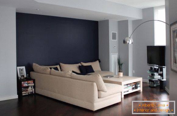 Kontrastní barvy v designu obývacího pokoje
