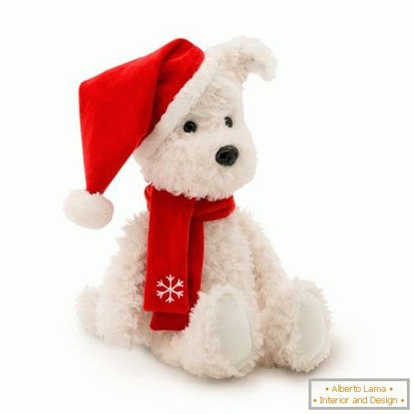 ručně vyrobený vánoční hračkový pes s rukama, foto 4
