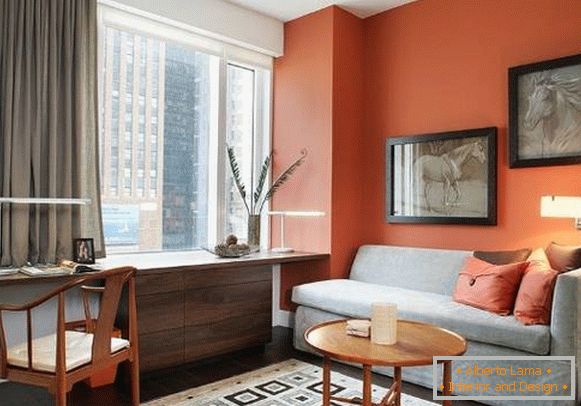 Moderní domácí kancelář-oranžová barva