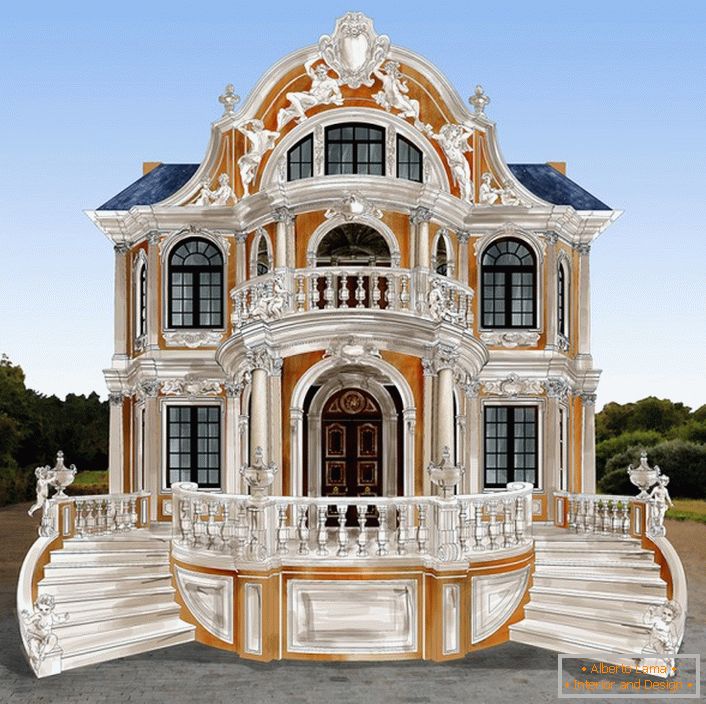 Luxusní projekt domu v barokním stylu.