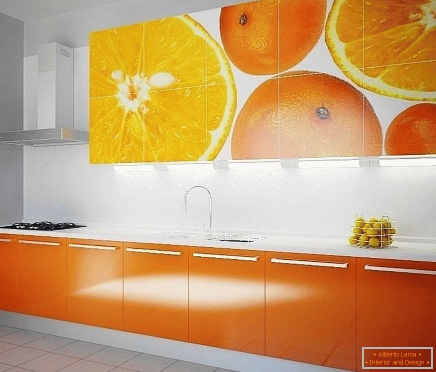 Oranžové fasády kuchyně