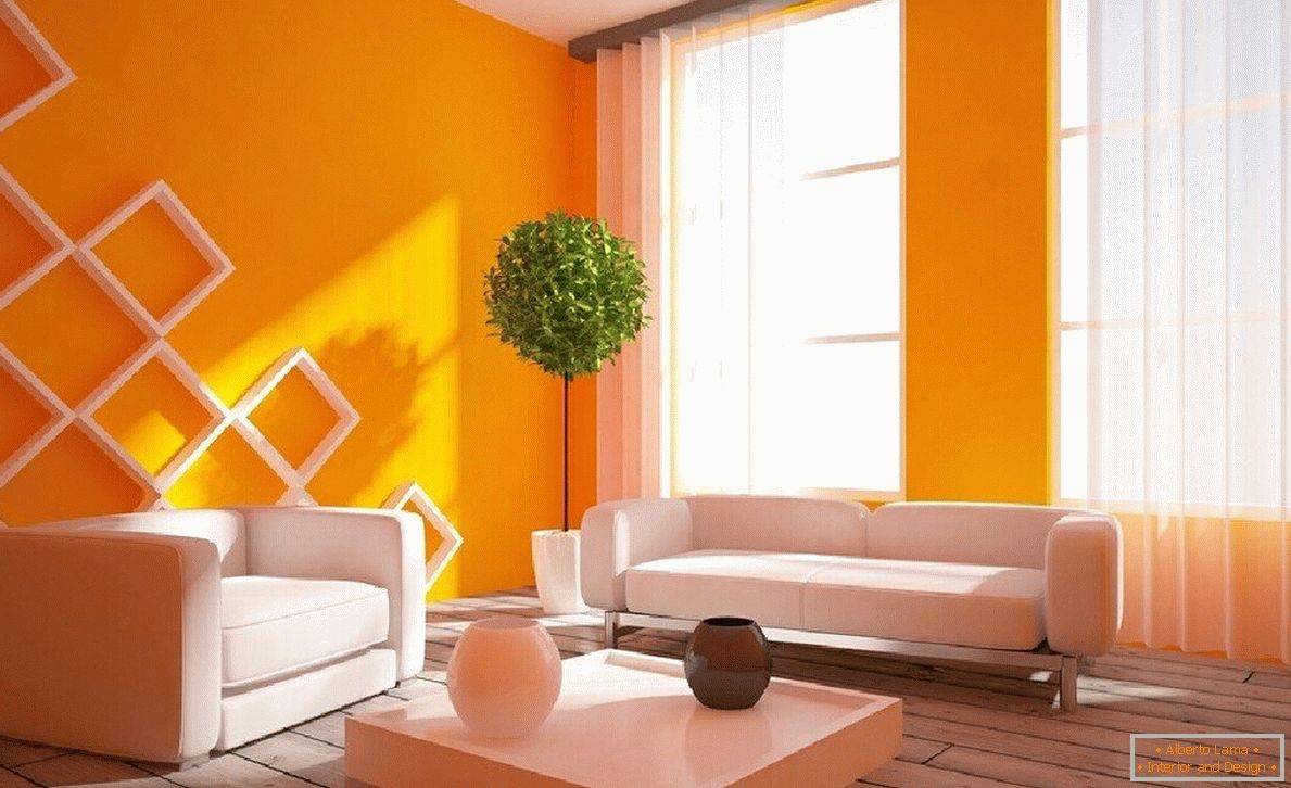 Interiér v oranžové barvě