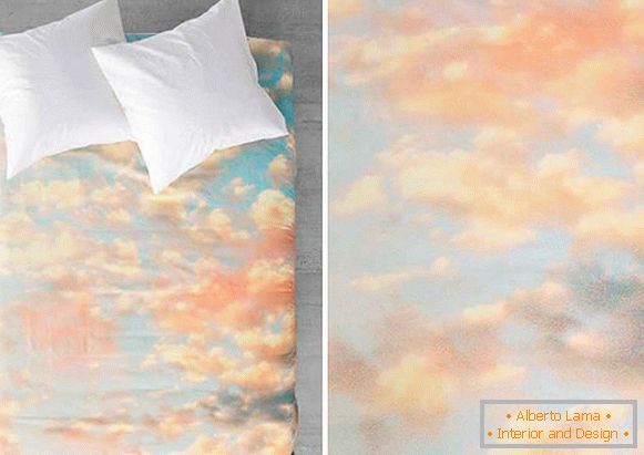 Ložní prádlo s potiskem ve tvaru oblohy