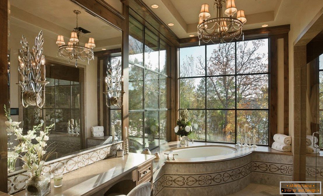 Koupelna с панорамными окнами