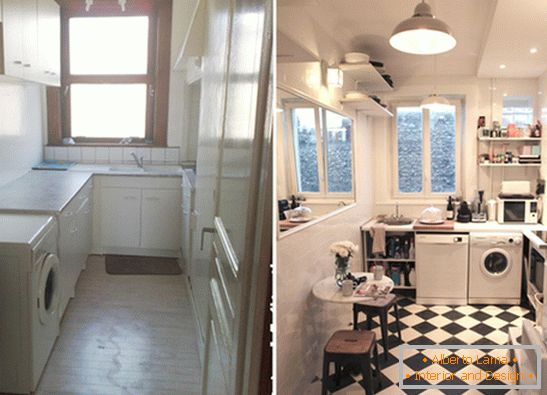 Renovovaná kuchyně malého bytu v Paříži
