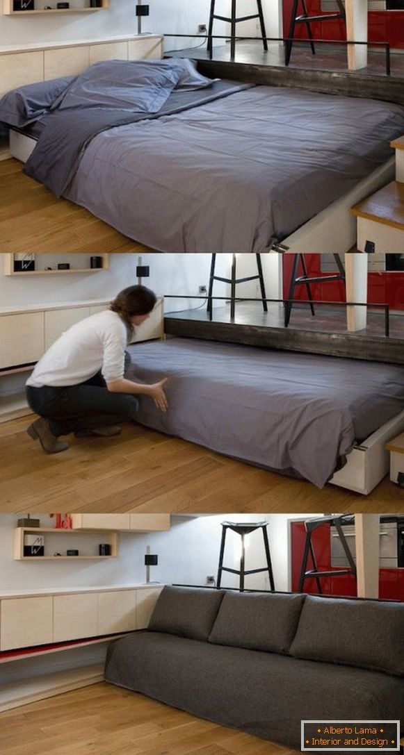 Skryté postele se zatahovacím mechanismem