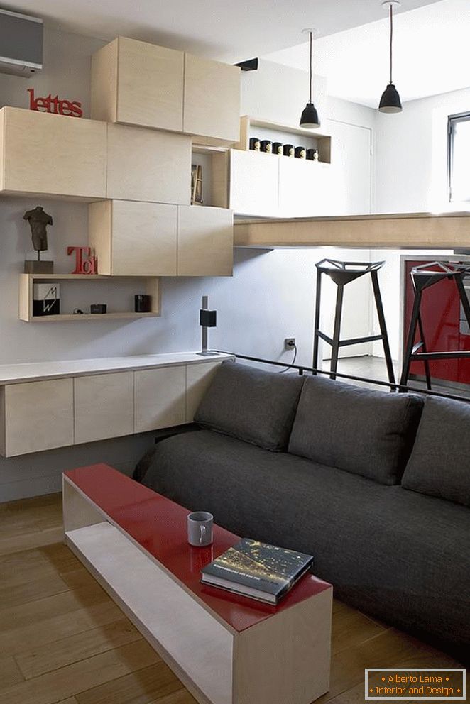 Interiér malého bytu v Paříži