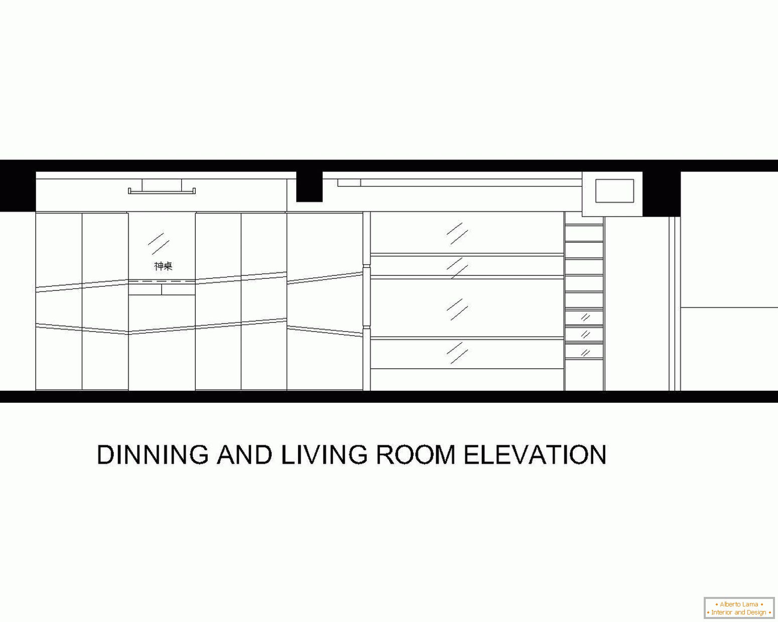 Plán jídelny a obývacího pokoje