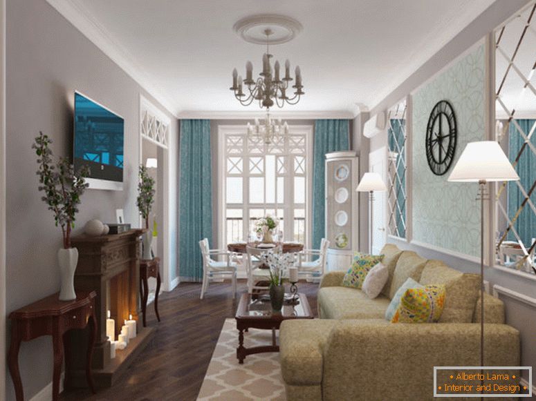 obdélník-bydlení ve stylu-provence-obývací pokoj-moskva