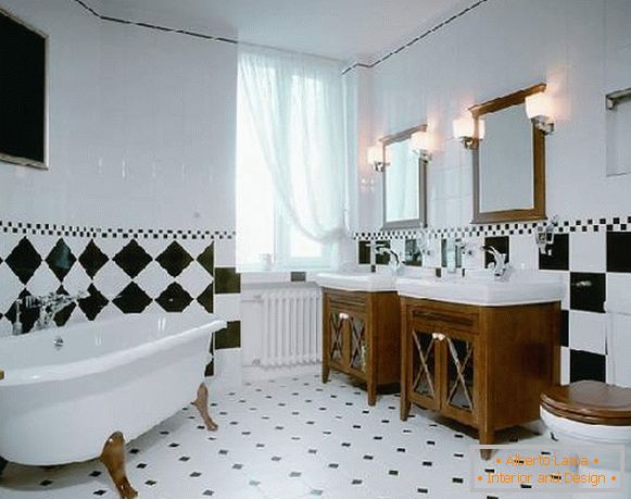 příklady rozložení dlaždic v koupelně, foto 15