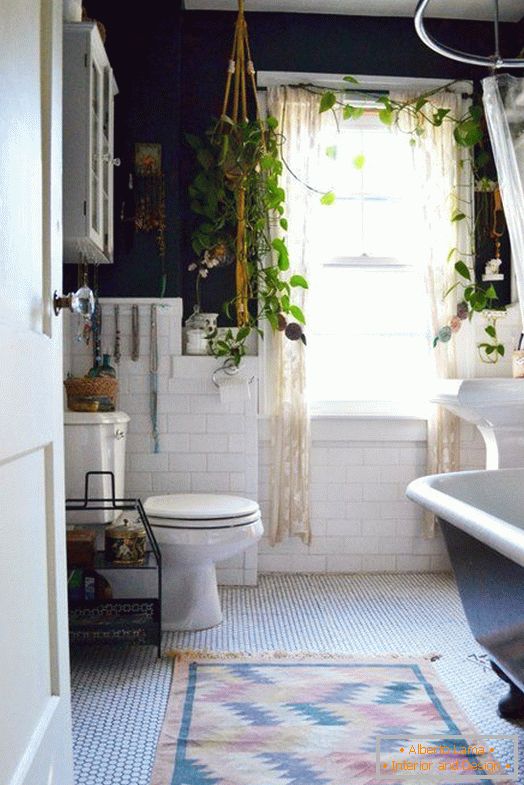 Koupelna dekorace s pomocí rostlin