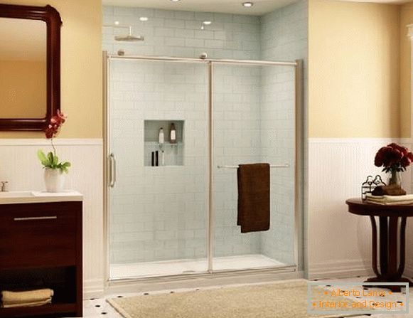posuvné skleněné dveře pro sprchy, foto 1