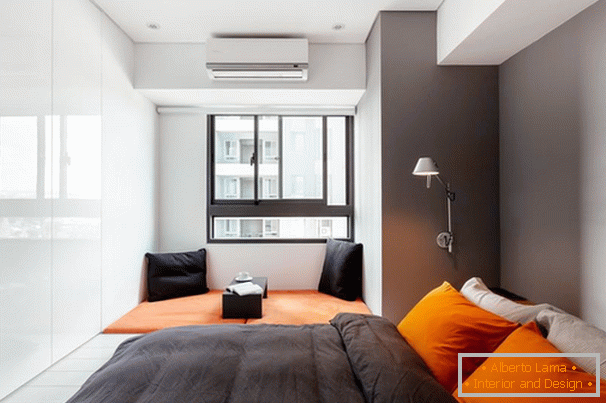 Interiér malého studentského bytu na Tchaj-wanu