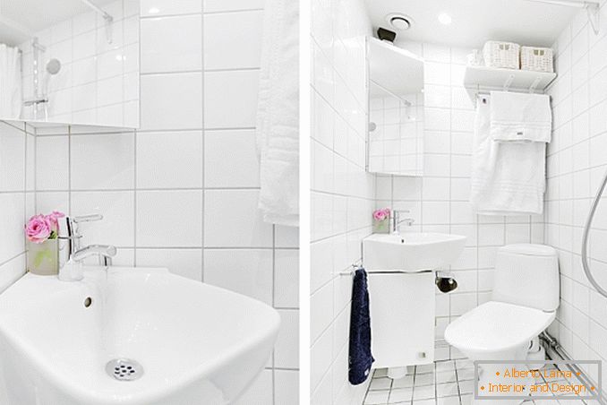 Interiér bytu je 17 metrů čtverečních ve skandinávském minimalismu