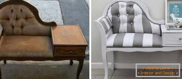 Oprava a čalounění čalouněného nábytku před a po