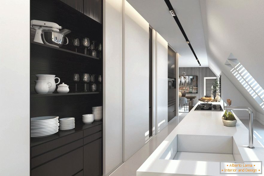 Kuchyně v elegantních apartmánech
