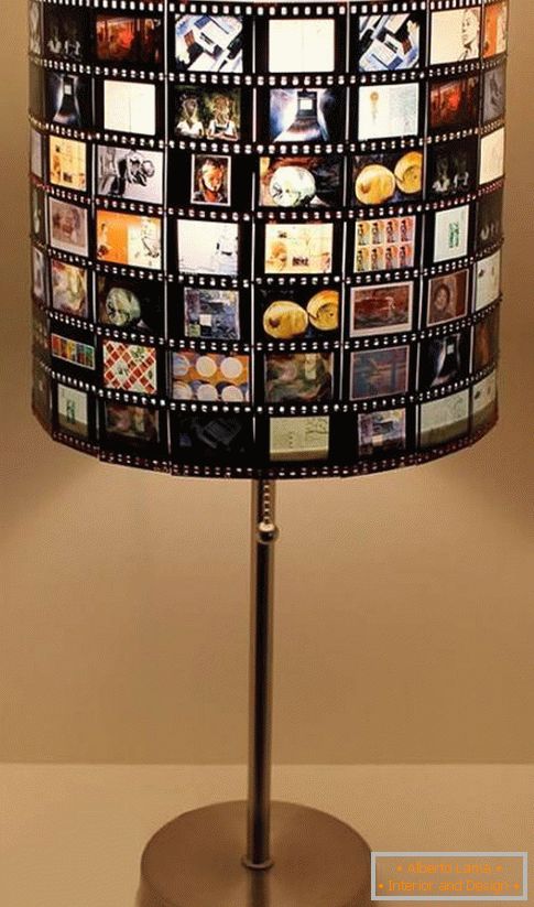 Lampa z rámů filmových pásů