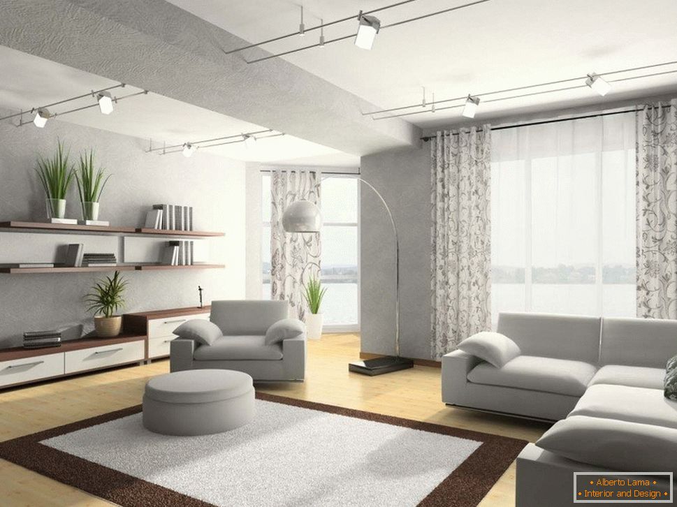 Prostorný obývací pokoj