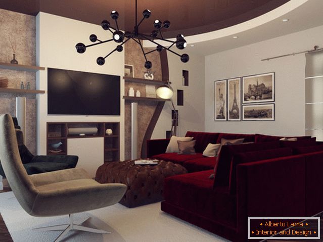 Působivý design malého obývacího pokoje