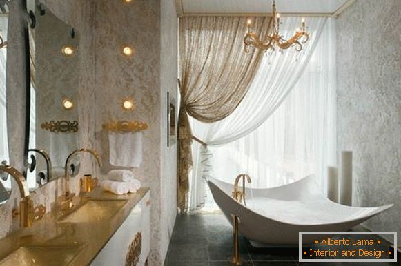 lustr v koupelně v klasickém stylu, foto 17