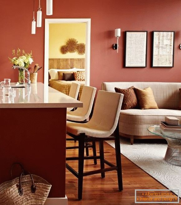 Krásná barva stěn pro obývací pokoj