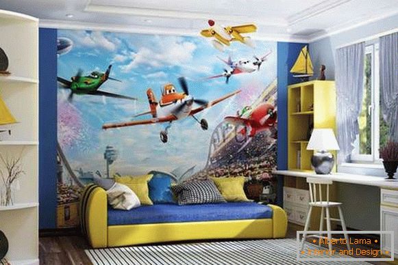 interiér malého dětského pokoje pro chlapce, foto 23