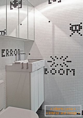 Původní mozaika v designu koupelny