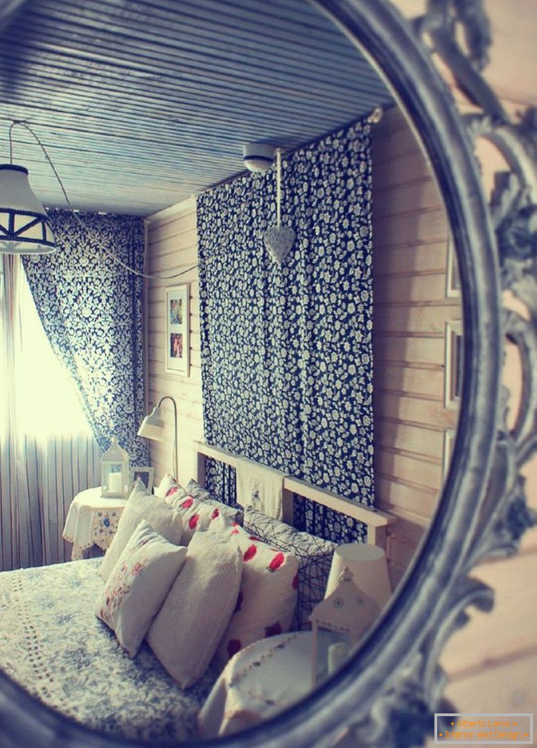 ložnice v rustikálním stylu - 10 čtverečních metrů