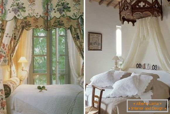 Bed ve stylu Provence s baldachýnem - fotografie nápadů