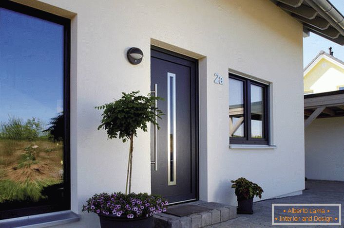 Vstupní kovové dveře v secesním stylu pro soukromý dům jsou funkčním a esteticky atraktivním řešením.