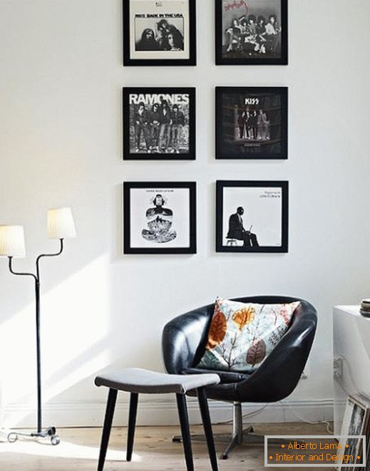 Černý a bílý kontrast v designu obývacího pokoje