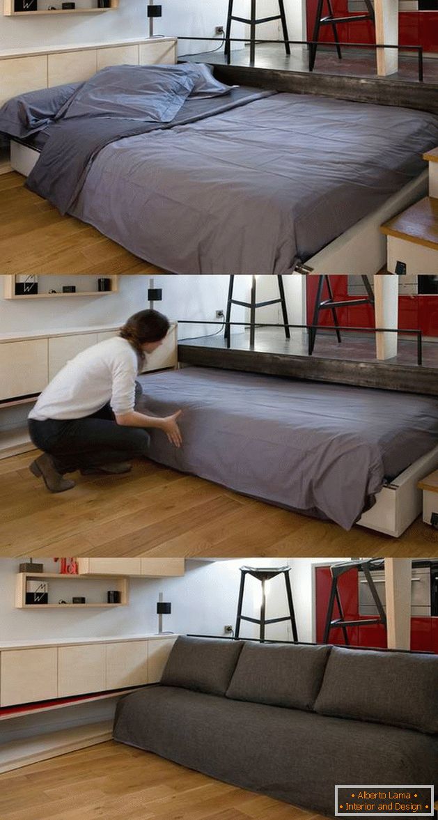 Skryté postel ve studiovém apartmánu