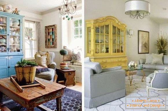 Jak malovat staré skříně pro obývací pokoj - nejlepší nápady