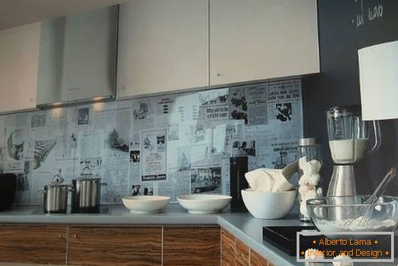 Průhledná zástěra pro kuchyň ze skla - dekorace fotografií