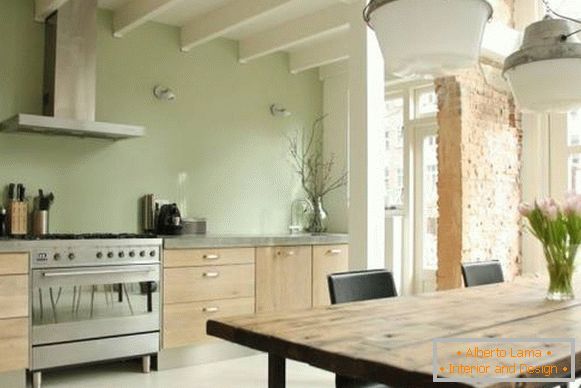 Krásné lampy ve stylu podkroví - kuchyňské fotografie