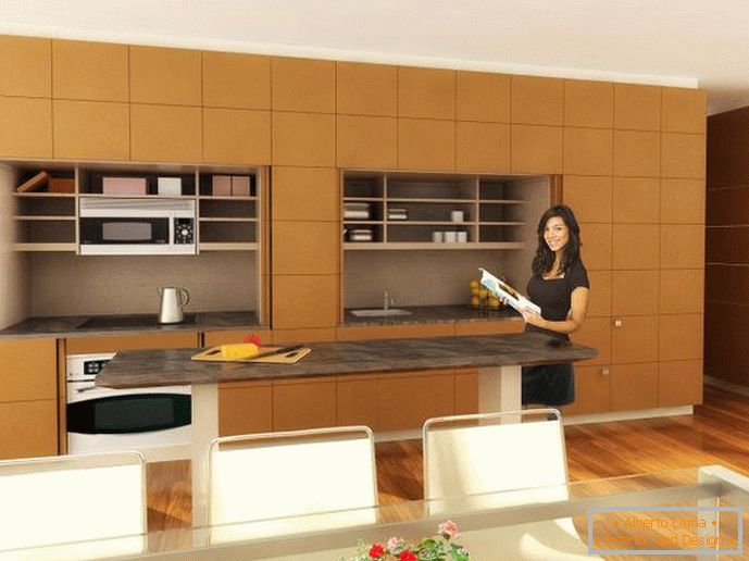 Design kuchyně interiéru Stealth Kitchen by Resource Furniture