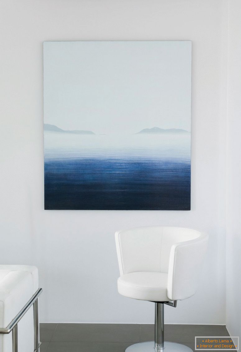 Malba s výhledem na moře na zeď