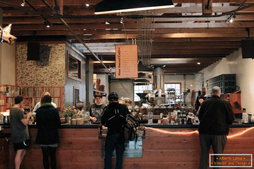 Interiér kavárny v San Franciscu