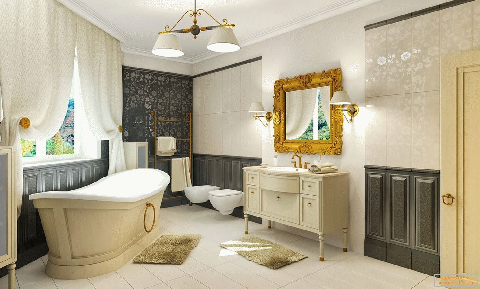 Design koupelny v klasickém stylu