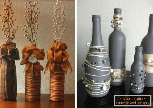 Váza ze skleněných lahví s vlastními rukama - fotografie z nejlepších nápadů