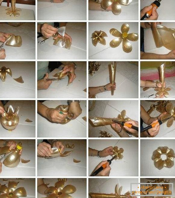 Pokyny, jak vytvořit vázu z plastové lahve s vlastními rukama