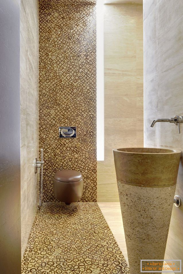 Design koupelny pro hosty ve stylu fúze