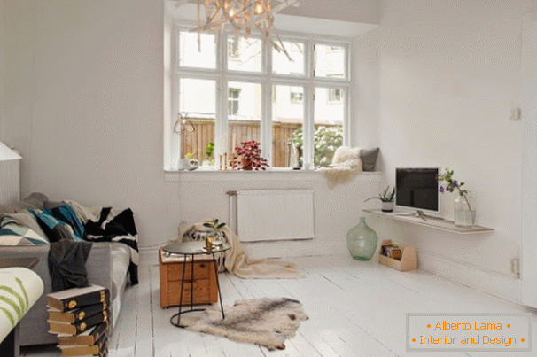 Obývací pokoj ve skandinávském stylu